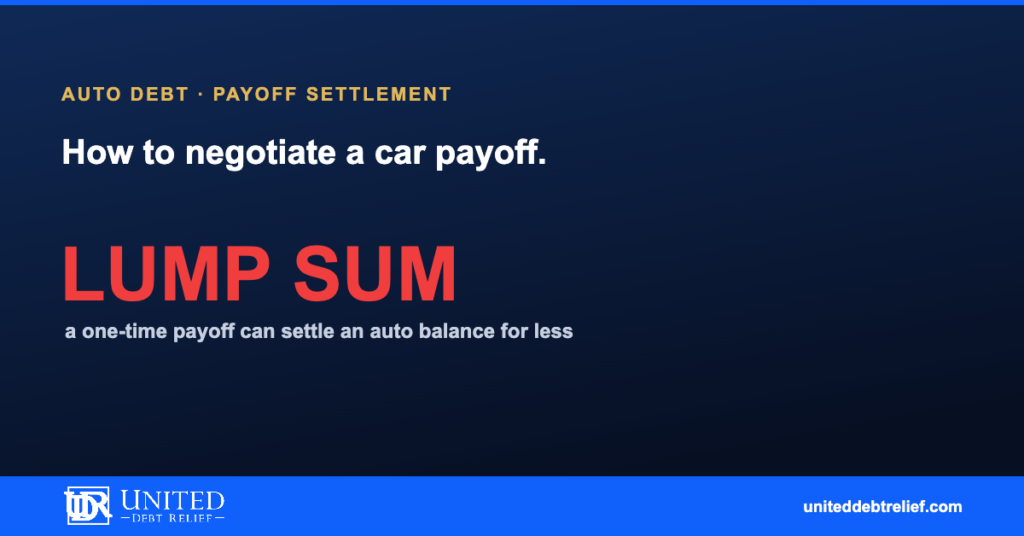 How to negotiate a car payoff settlement, strategies for reducing your auto debt | United Debt Relief