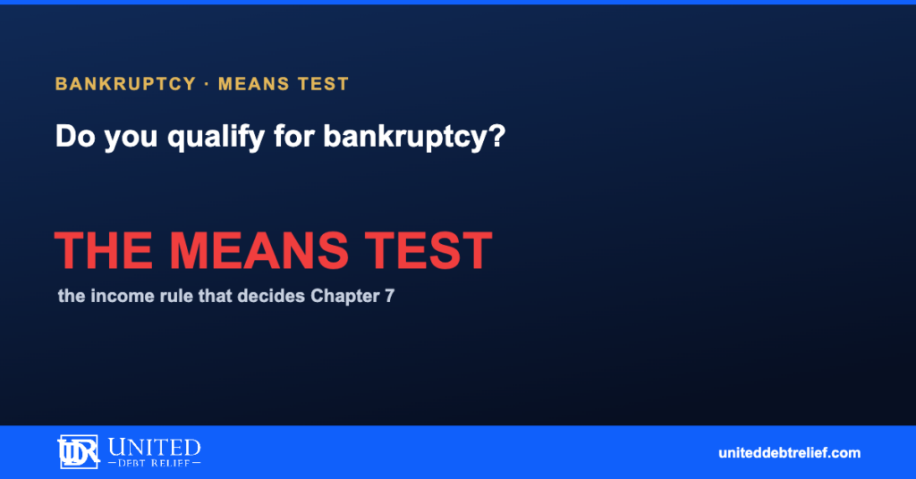 How to qualify for bankruptcy in 2026, requirements and the means test explained | United Debt Relief