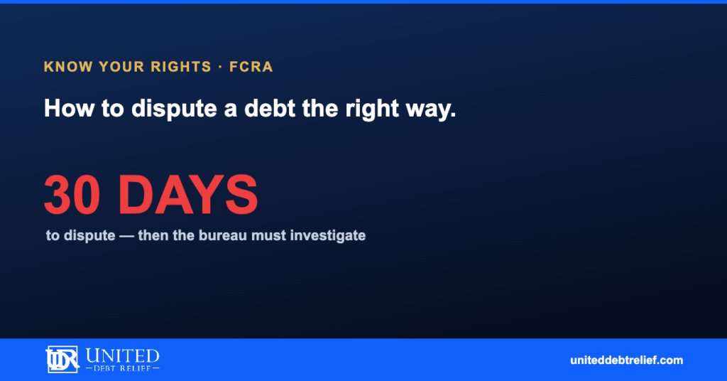 How to dispute a debt in 2026, your federal FCRA rights and a step-by-step guide | United Debt Relief